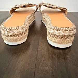 NEW Boho Platform Bow Sandals Tan Size 7 thumbnail 7