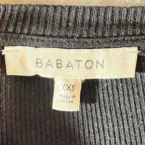 1065 | Babaton Aritzia Ribbed 3/4 Sleeve Knit‎ Bodycon Slim Fit Black Women XXS thumbnail 5