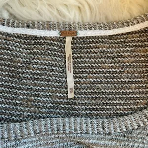Free People Double Bubble Top Silver Scoop Neck Puff Sleeve Sweater Xs thumbnail 5