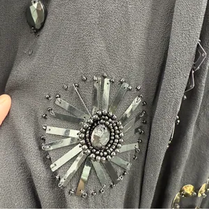 Anthropologie Yoana‎ Baraschi 100% Silk Black Beaded Sleeveless Top Sz S thumbnail 6