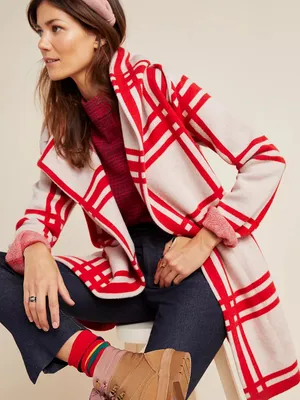 ANTHRO | FIELD FLOWER Sonia Wool Sweater Coat thumbnail 1