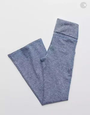 Aerie SMALL REGULAR OFFLINE By The Hugger High Waisted Foldover Flare Legging thumbnail 5