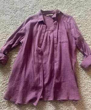 Anne Klein Purple Button-Up Shirt thumbnail 1