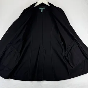 Lauren Ralph Lauren Black Cotton Velvet Trim Riding Blazer Jacket Large L‎ RL thumbnail 1
