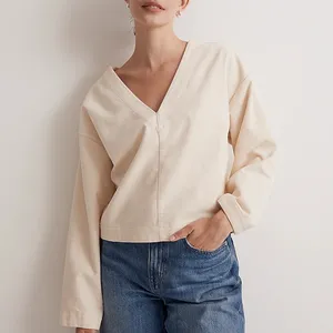 NWT Madewell Sz S Val Waffle-Knit Relaxed V-Neck Top in‎ Deep Purple thumbnail 8
