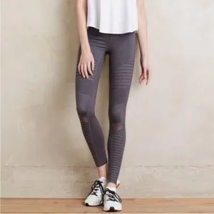 ALO Yoga Charcoal gray Ribbed moto Leggings size xxs‎ thumbnail 3
