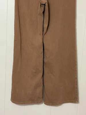 American Eagle Super High Rise Baggy Wide Leg Jeans Brown Size 2 Stretch thumbnail 11