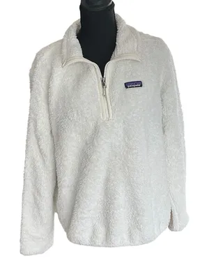 Patagonia Los Gatos Quarter Zip Fleece Pullover Cream White Womens Medium‎ 25235 thumbnail 1