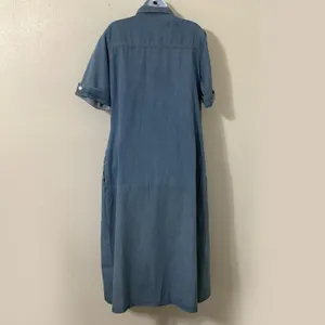 Vintage Denim Maxi Dress XL Country Western‎ Cowgirl Retro Casual Summer thumbnail 2