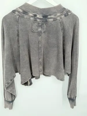 Free People Fun Times Turtle Thermal Pullover Black XS thumbnail 3