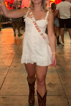 Urban Outfitters White Eyelet Dress thumbnail 1