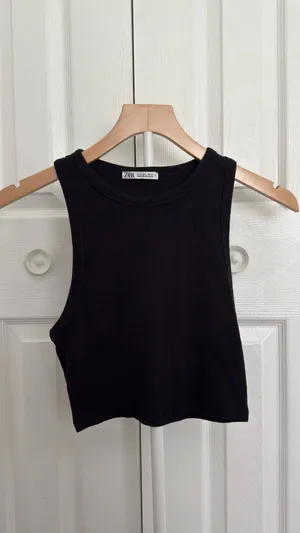ZARA Top Tank Cropped Black thumbnail 3