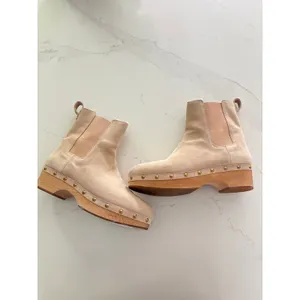 J. CREW Faux Fur Lined Clog Boots in Suede Size 11 thumbnail 3