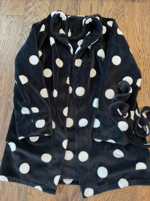 PINK - Victoria's Secret Black & White Polka Dot Robe thumbnail 1