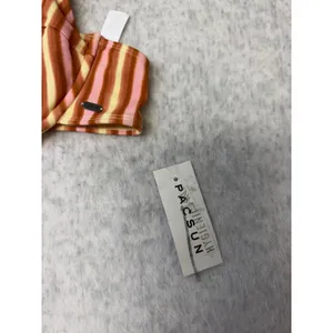 PacSun Netflix Outer Banks Striped Underwire Bikini Top Pink Orange‎ L 0669-089 thumbnail 2