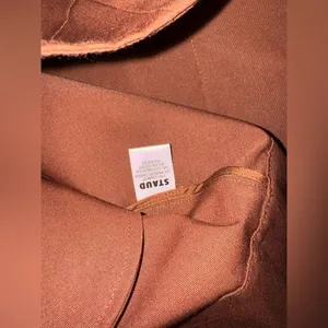 NEW STAUD Ilana Mock Neck brown Clove Mini Dress sz S thumbnail 7
