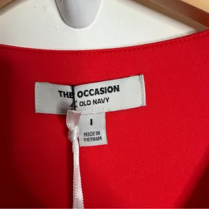 NWT The Occasion By Old Navy Orange Twist Front Long‎ Maxi Dress Large Stretchy thumbnail 5