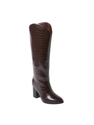 A New Day Womens Cairo Boots Faux Crocodile Block Heel 94568713 Croc Brown 8M thumbnail 12