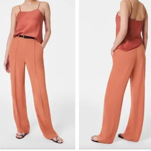 NEW SPANX Carefree Crepe Trouser Straight Wide Leg Sedona Size Medium Petite thumbnail 3