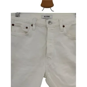 RE/DONE 90s High Rise Cutoff Bermuda Denim Shorts White Size 28 thumbnail 2