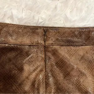 Altar’d State Winnie‎ Plaid Faux Leather Minnie Skirt Brown Large thumbnail 6