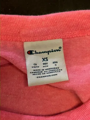 Champion Tunic Shirt Womens XS Pink Solid Logo Crew Neck Short Sleeve Tee Top thumbnail 6