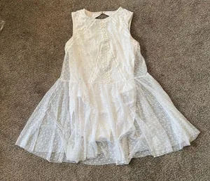 White Lyrical Dance Costume Size L thumbnail 1