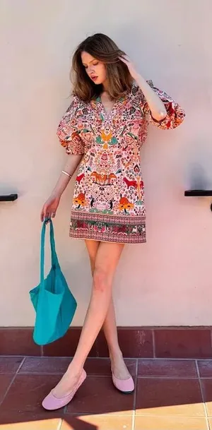 NWT Rhode Millie Mini‎ Dress Aura Jungle Print 100% Organic Cotton Size 2 thumbnail 1