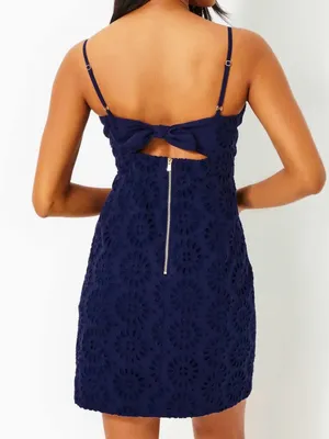 Lilly Pulitzer Shelli Eyelet Mini Dress Navy Blue thumbnail 2