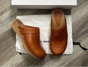 Isabel Marant Thalie Classic Clogs Shoes Natural Studded size 35 thumbnail 4