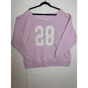 Aeropostale Pink Floral 28 Varsity Fleece Sweatshirt Gameday Ready XXL New thumbnail 2