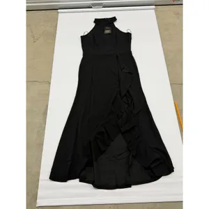 Woosea Womens Black High Neck Ruffle High Low Hem Sleeveless Maxi Dress size XL thumbnail 2