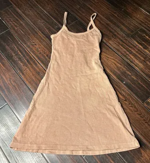 Spaghetti strap mini dress 100% cotton Los Angeles Apparel basic classic thumbnail 1