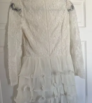 REVOLVE Ivory Lace Ruffle Mini Dress thumbnail 1