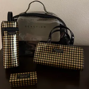 Kenneth Cole Reaction Cosmetic Travel Bag Set | Gingham Plaid Organizer thumbnail 2