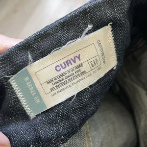 Gap Flare Jeans low rise curvy boot cut womens Dark Wash Blue (size 0) y2k retro thumbnail 2