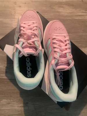 Adidas Breaknet Sleek J sneakers (style JS0133) in a soft pink and mint colorway thumbnail 4