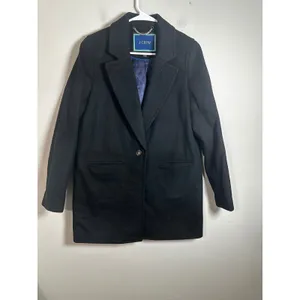 J.Crew Womens Blazer-Coat Black Italian‎ Wool Cashmere Blend Size S Tall thumbnail 2