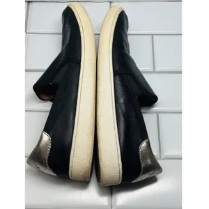 UGG Cas Slip-On Sneakers Womens 11 Black Leather Good Metallic Heel Slip On Shoe thumbnail 9