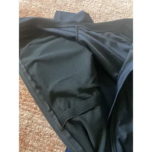 Black Blue Zip Front Short Sleeve Swimsuit Romper One Piece Size S thumbnail 3