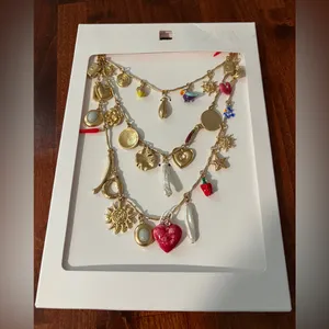 Zara NEW 3 Pack Necklace Beach Gold Charm Layered Bohemian Hippie Festival Boho‎ thumbnail 3