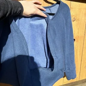 UGG Scoop Neck Mini Blue Fleece Dress Size Medium Warm 3/4‎ Sleeve Winter Fall thumbnail 5