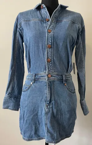 Long Sleeve Denim Mini Dress thumbnail 3