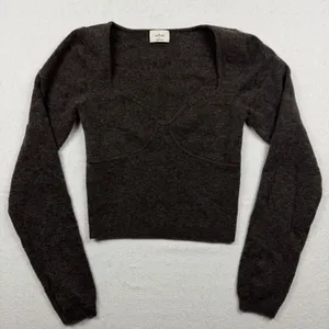 Aritzia Wilfred Greer Bustier Sweater Women’s Medium Brown Wool Cashmere thumbnail 1