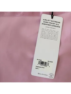 Alo Yoga Airlift Extreme High Waist All Nighter Legging Sugarplum Pink Sz Large thumbnail 8