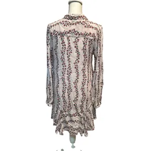 Free People Floral Button Up‎ Tunic Shirt Dress Long Sleeve Retro Boho Medium thumbnail 8
