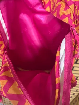Vera Bradley Orange And Pink Chevron Backpack thumbnail 7