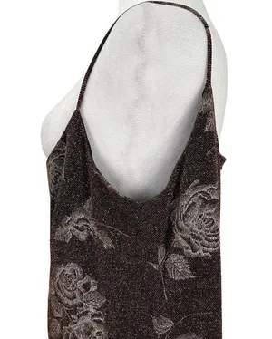 After Dark Copper Brown With Copper Specks Floral Size 16 Sleeveless Note Flaw thumbnail 7