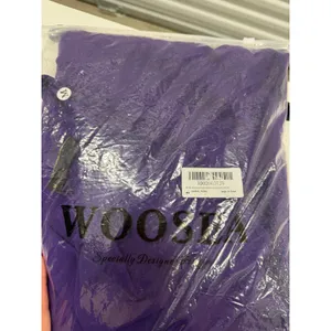 WOOSEA Purple Mermaid Ruffle Bodycon Evening Gown Split Maxi Dress Medium thumbnail 5