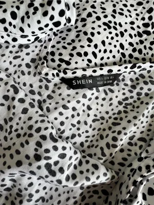 SHEIN Black & White Polka Dot A-Line Maxi Skirt thumbnail 4